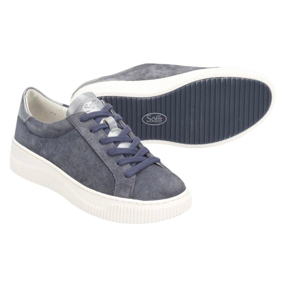 Sofft  Washed Indigo Blue Platform Leather Sneakers Shoes‎ Women 11M- $130 NWOB
